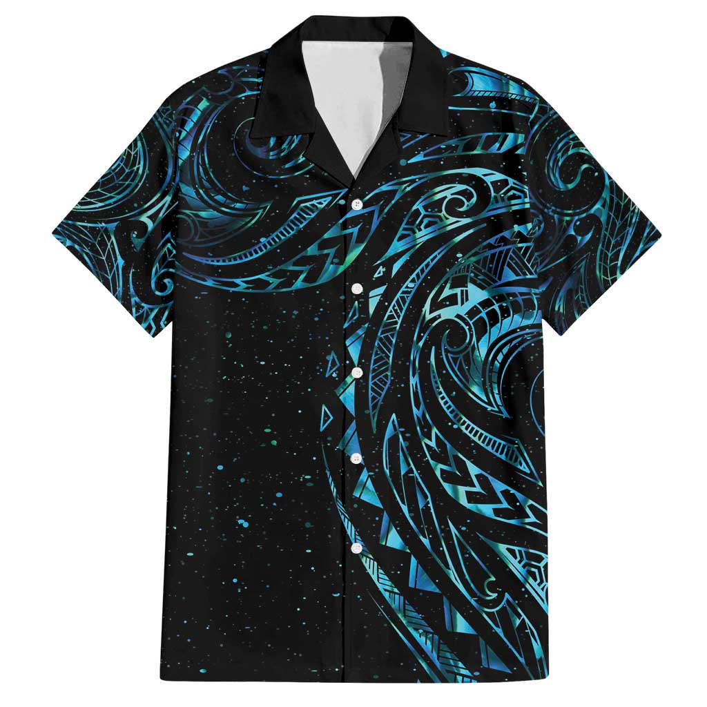 New Zealand Tribal Tattoo Family Matching Off Shoulder Maxi Dress and Hawaiian Shirt With Matariki Art