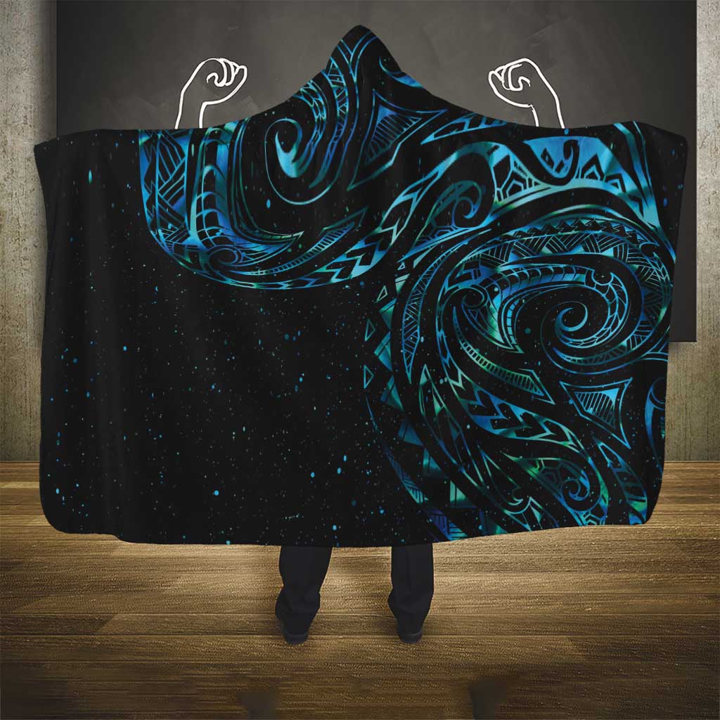 New Zealand Tribal Tattoo Hooded Blanket With Matariki Art