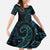 New Zealand Tribal Tattoo Kid Short Sleeve Dress With Matariki Art