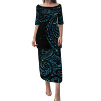 New Zealand Tribal Tattoo Puletasi With Matariki Art LT9 Long Dress Galaxy - Polynesian Pride