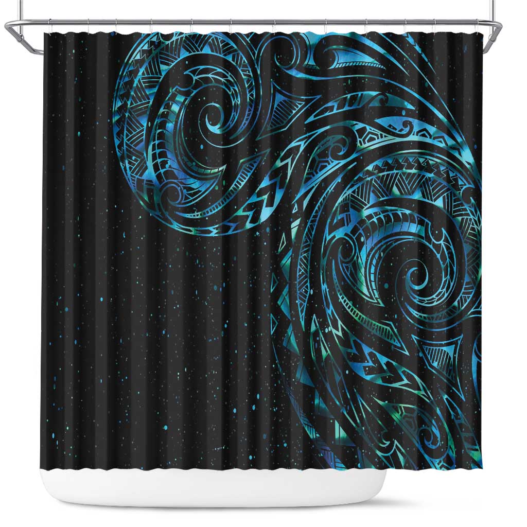 New Zealand Tribal Tattoo Shower Curtain With Matariki Art LT9 Galaxy - Polynesian Pride