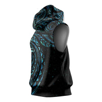 New Zealand Matariki Sleeveless Hoodie Galaxy Maori Tribal Tattoo - Polynesian Pride