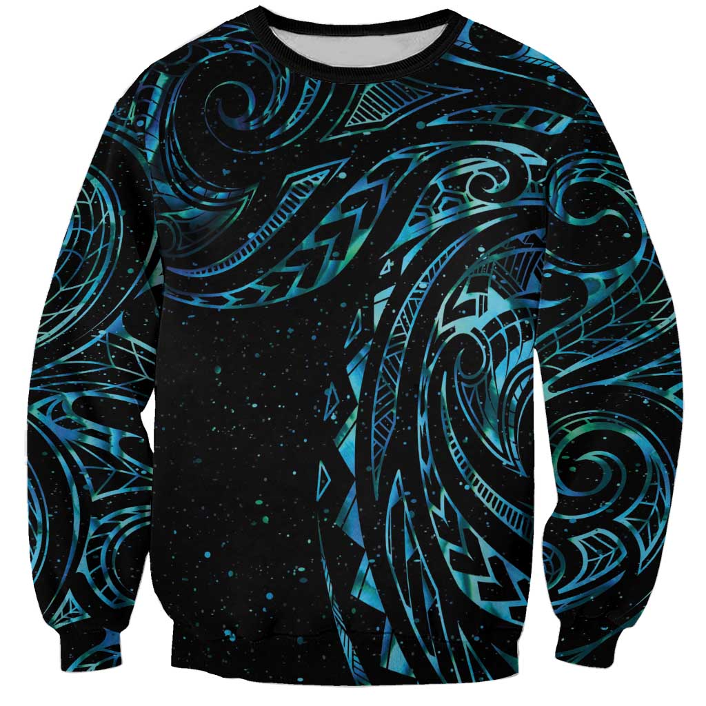 New Zealand Tribal Tattoo Sweatshirt With Matariki Art LT9 Unisex Galaxy - Polynesian Pride