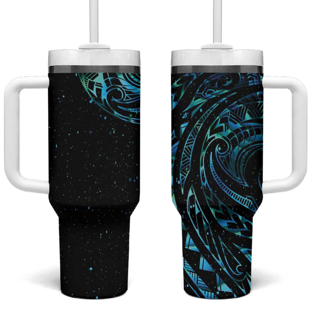 New Zealand Tribal Tattoo Tumbler With Handle With Matariki Art LT9 One Size: 40 oz Galaxy - Polynesian Pride