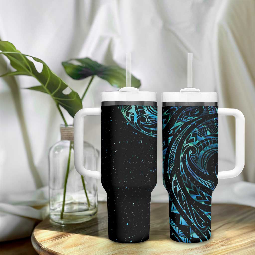 New Zealand Tribal Tattoo Tumbler With Handle With Matariki Art LT9 - Polynesian Pride