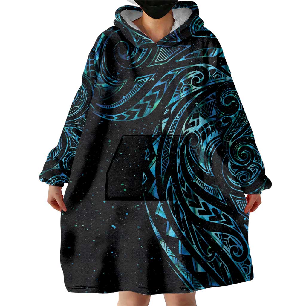 New Zealand Tribal Tattoo Wearable Blanket Hoodie With Matariki Art LT9 - Polynesian Pride