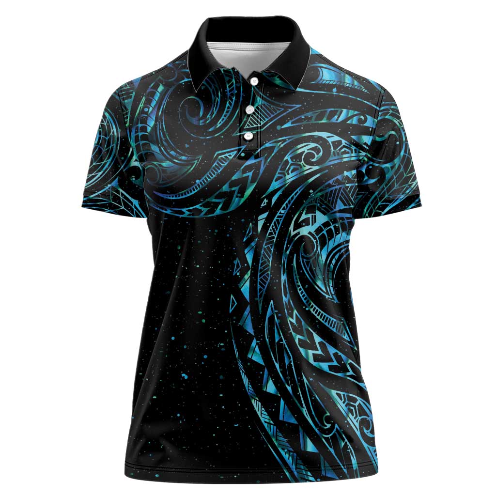 New Zealand Tribal Tattoo Women Polo Shirt With Matariki Art LT9 Female Galaxy - Polynesian Pride