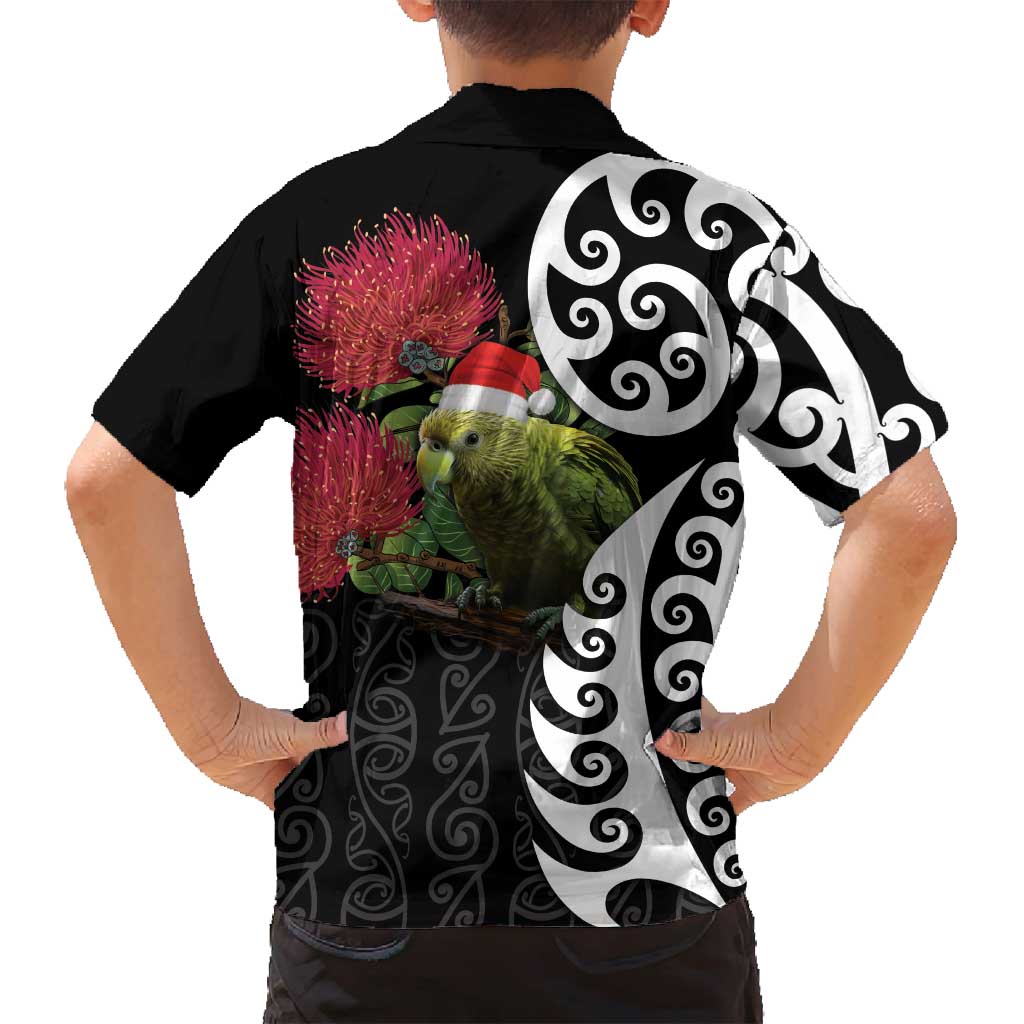 New Zealand Kakapo Christmas Family Matching Tank Maxi Dress and Hawaiian Shirt Meri Kirihimete Pohutukawa Flowers LT9 - Polynesian Pride