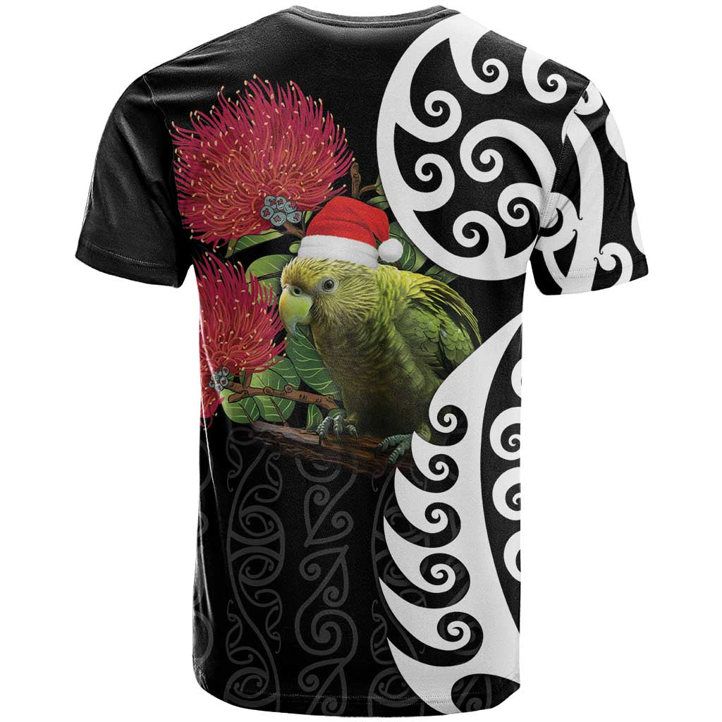 New Zealand Kakapo Christmas T Shirt Meri Kirihimete Pohutukawa Flowers