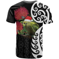 New Zealand Kakapo Christmas T Shirt Meri Kirihimete Pohutukawa Flowers