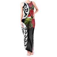 New Zealand Kakapo Christmas Tank Maxi Dress Meri Kirihimete Pohutukawa Flowers
