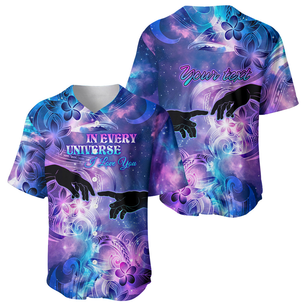 I Love You In Every Universe Personalised Baseball Jersey Polynesian Pattern Galaxy Style LT9 - Polynesian Pride
