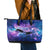 I Love You In Every Universe Personalised Leather Tote Bag Polynesian Pattern Galaxy Style LT9 - Polynesian Pride