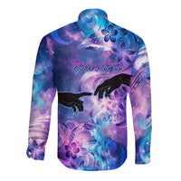 I Love You In Every Universe Personalised Long Sleeve Button Shirt Polynesian Pattern Galaxy Style LT9 - Polynesian Pride