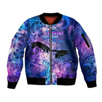 I Love You In Every Universe Personalised Sleeve Zip Bomber Jacket Polynesian Pattern Galaxy Style LT9 Unisex Galaxy - Polynesian Pride