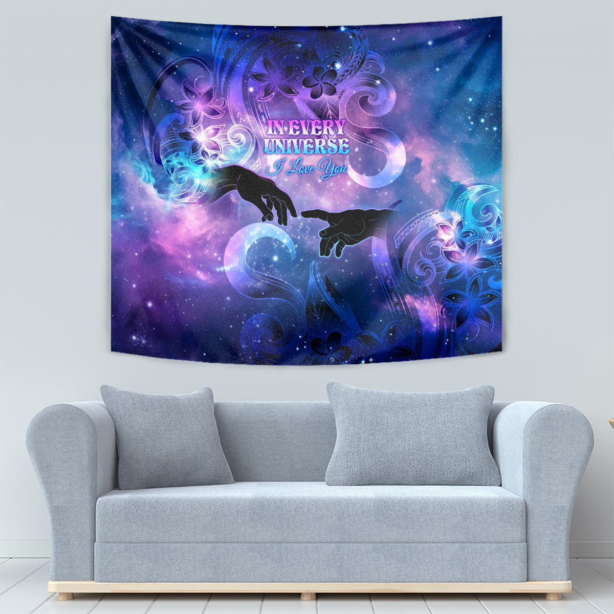 I Love You In Every Universe Personalised Tapestry Polynesian Pattern Galaxy Style LT9 - Polynesian Pride