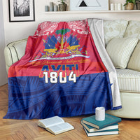 Haiti Independence Day Blanket Libete Egalite Fratenite Ayiti 1804 With Polynesian Pattern LT9 - Polynesian Pride