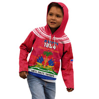 Haiti Independence Day Kid Hoodie Libete Egalite Fratenite Ayiti 1804 With Polynesian Pattern LT9 - Polynesian Pride