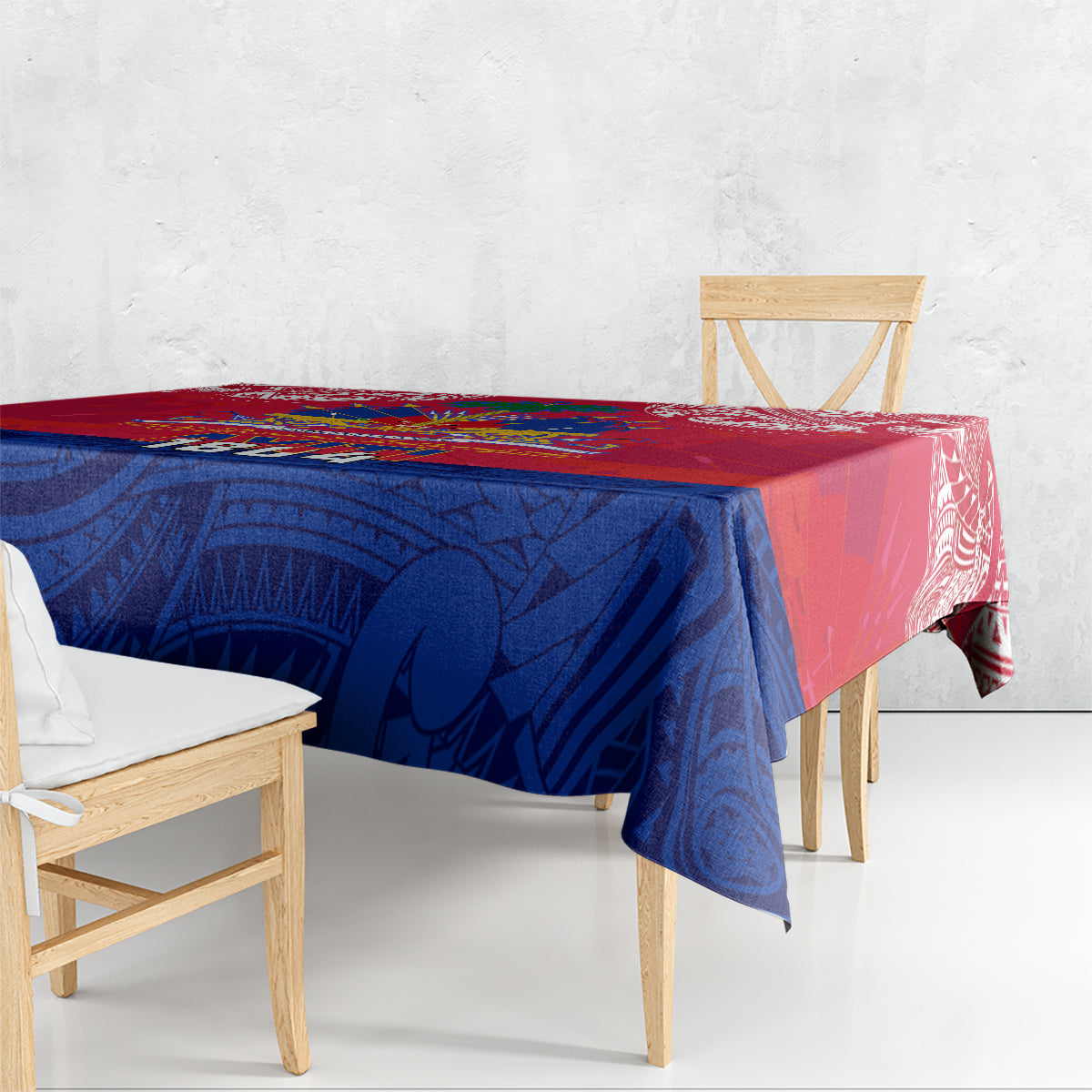 Haiti Independence Day Tablecloth Libete Egalite Fratenite Ayiti 1804 With Polynesian Pattern LT9 - Polynesian Pride