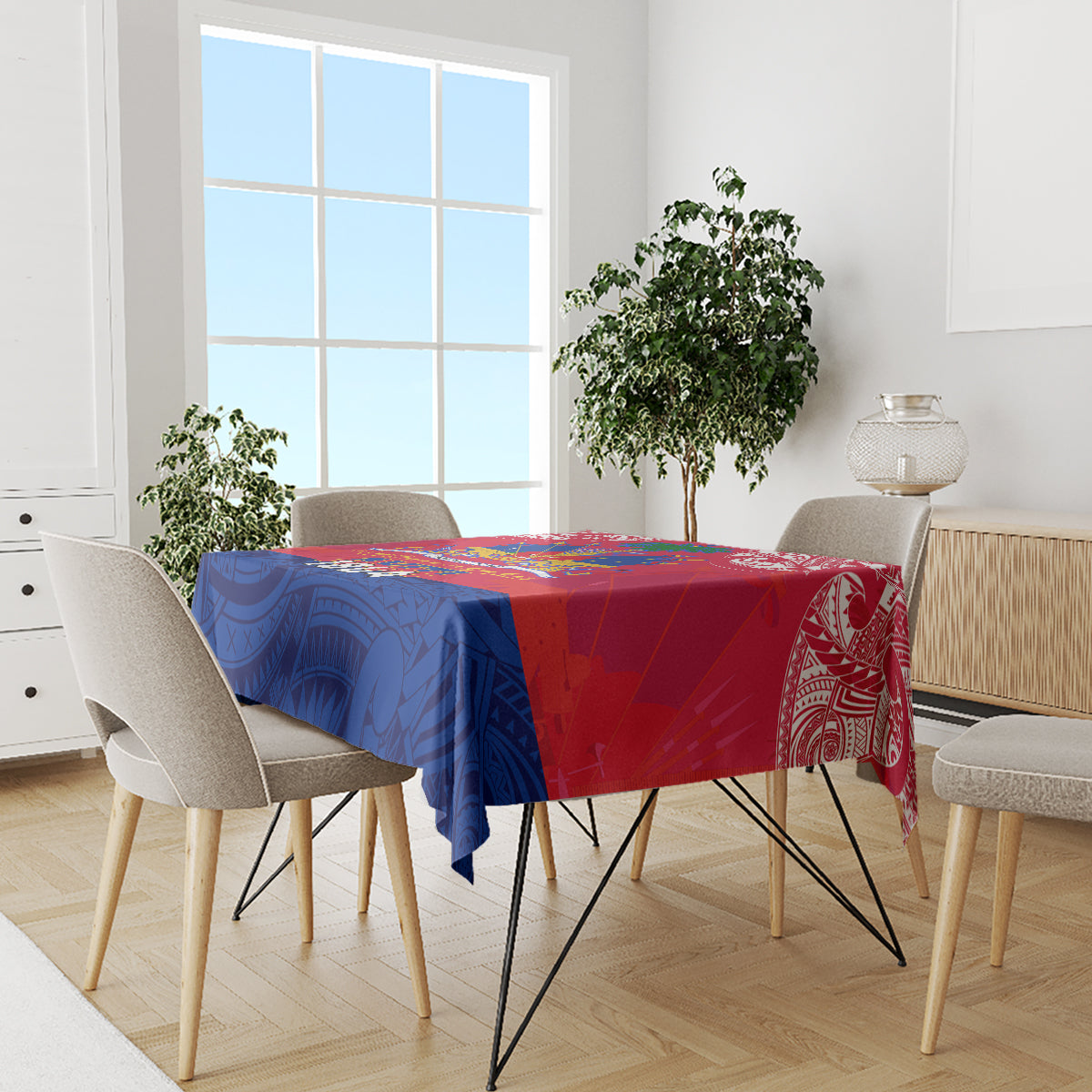 Haiti Independence Day Tablecloth Libete Egalite Fratenite Ayiti 1804 With Polynesian Pattern LT9 - Polynesian Pride