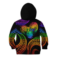 Personalised Its In My DNA Valentine Day Kid Hoodie Fingerprint Heart with Color Pride Flag LT9 - Polynesian Pride