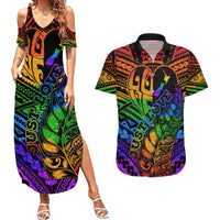 New Zealand LGBT Fern Heart Couples Matching Summer Maxi Dress and Hawaiian Shirt Dont judge What You Dont Understand LT9 - Polynesian Pride