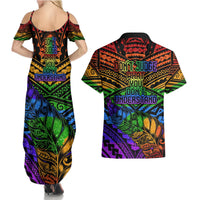 New Zealand LGBT Fern Heart Couples Matching Summer Maxi Dress and Hawaiian Shirt Dont judge What You Dont Understand LT9 - Polynesian Pride