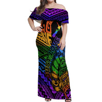 New Zealand LGBT Fern Heart Off Shoulder Maxi Dress Dont judge What You Dont Understand LT9 Women - Polynesian Pride