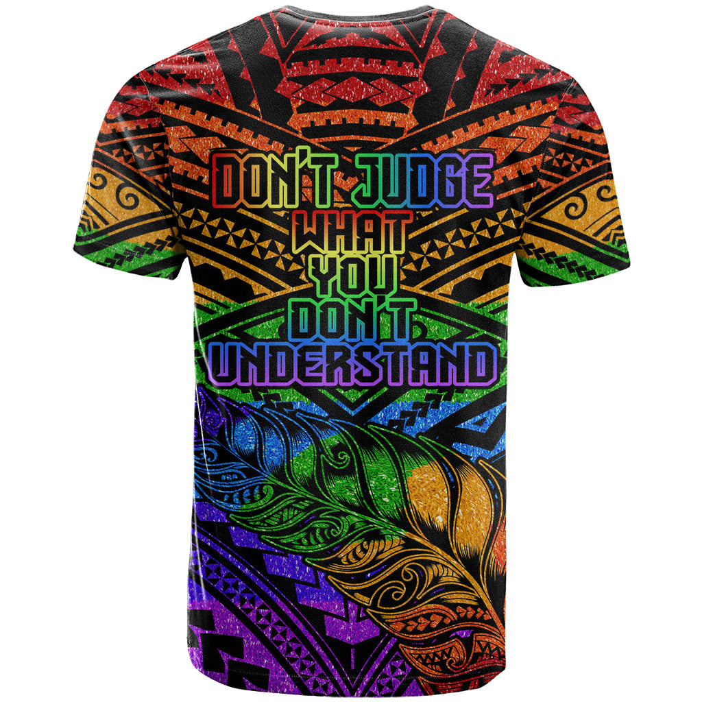 New Zealand LGBT Fern Heart T Shirt Dont judge What You Dont Understand LT9 - Polynesian Pride