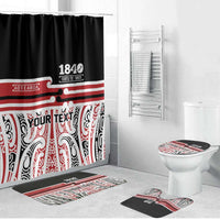 Personalised Toitu Te Tiriti Aotearoa 1840 Bathroom Set Red Kowhaiwhai Puhoro - Polynesian Pride