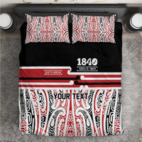 Personalised Toitu Te Tiriti Aotearoa 1840 Bedding Set Red Kowhaiwhai Puhoro - Polynesian Pride