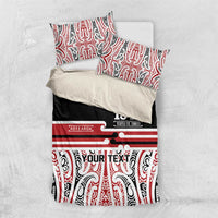 Personalised Toitu Te Tiriti Aotearoa 1840 Bedding Set Red Kowhaiwhai Puhoro - Polynesian Pride