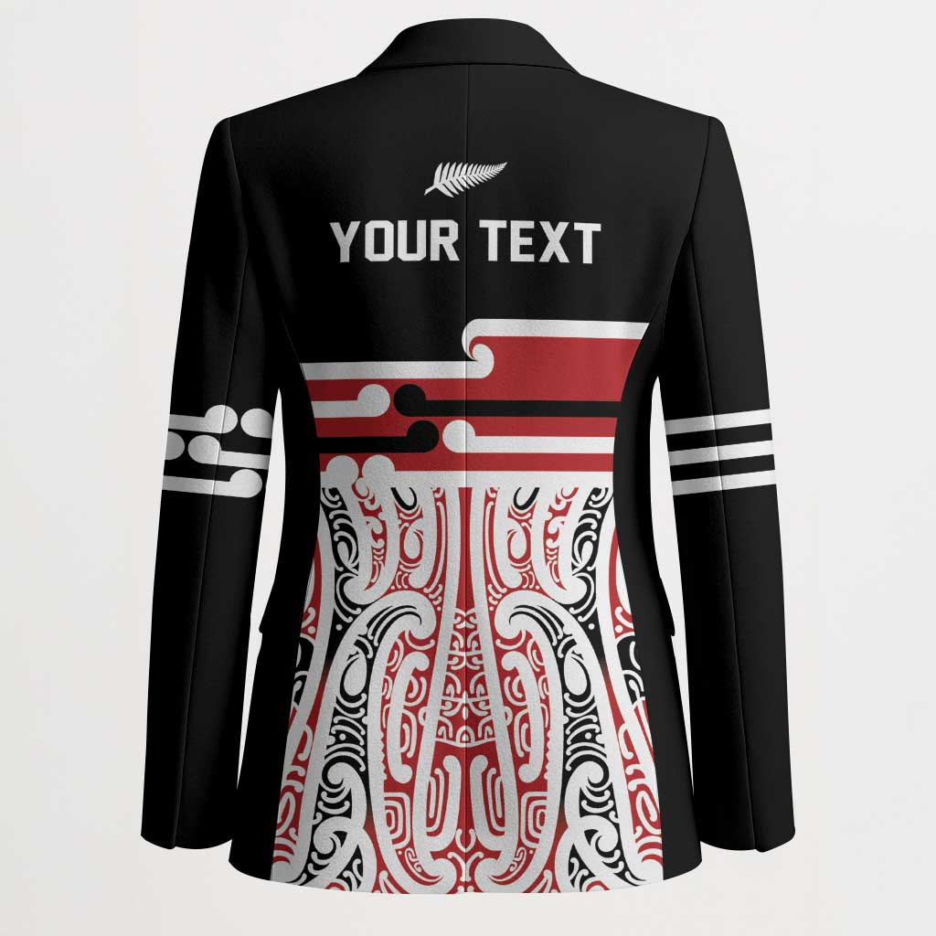 Personalised Toitu Te Tiriti Aotearoa 1840 Blazer Red Kowhaiwhai Puhoro - Polynesian Pride