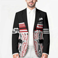 Personalised Toitu Te Tiriti Aotearoa 1840 Blazer Red Kowhaiwhai Puhoro - Polynesian Pride