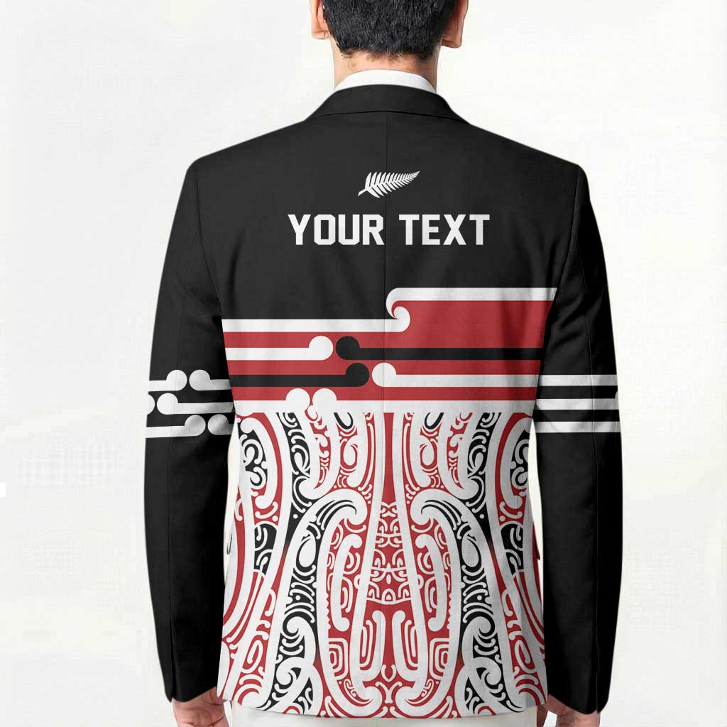 Personalised Toitu Te Tiriti Aotearoa 1840 Blazer Red Kowhaiwhai Puhoro - Polynesian Pride
