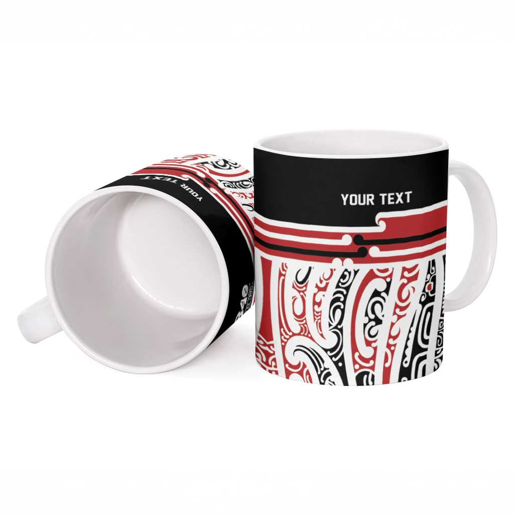 Personalised Toitu Te Tiriti Aotearoa 1840 Ceramic Mug Red Kowhaiwhai Puhoro - Polynesian Pride