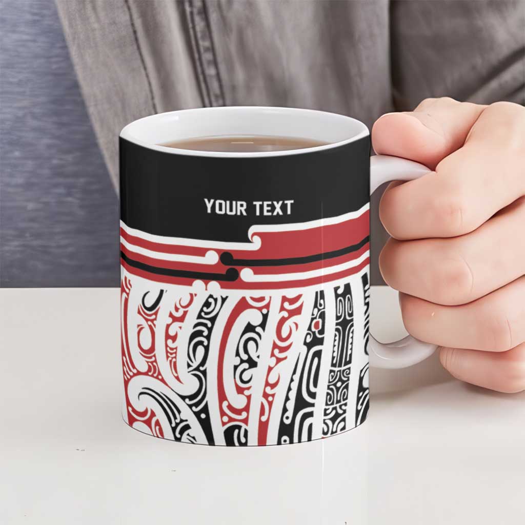 Personalised Toitu Te Tiriti Aotearoa 1840 Ceramic Mug Red Kowhaiwhai Puhoro - Polynesian Pride