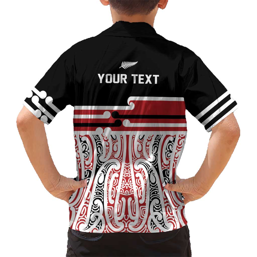 Personalised Toitu Te Tiriti Aotearoa 1840 Family Matching Tank Maxi Dress and Hawaiian Shirt Red Kowhaiwhai Puhoro - Polynesian Pride