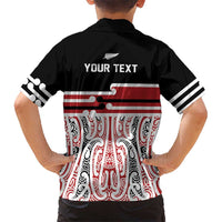 Personalised Toitu Te Tiriti Aotearoa 1840 Family Matching Tank Maxi Dress and Hawaiian Shirt Red Kowhaiwhai Puhoro - Polynesian Pride