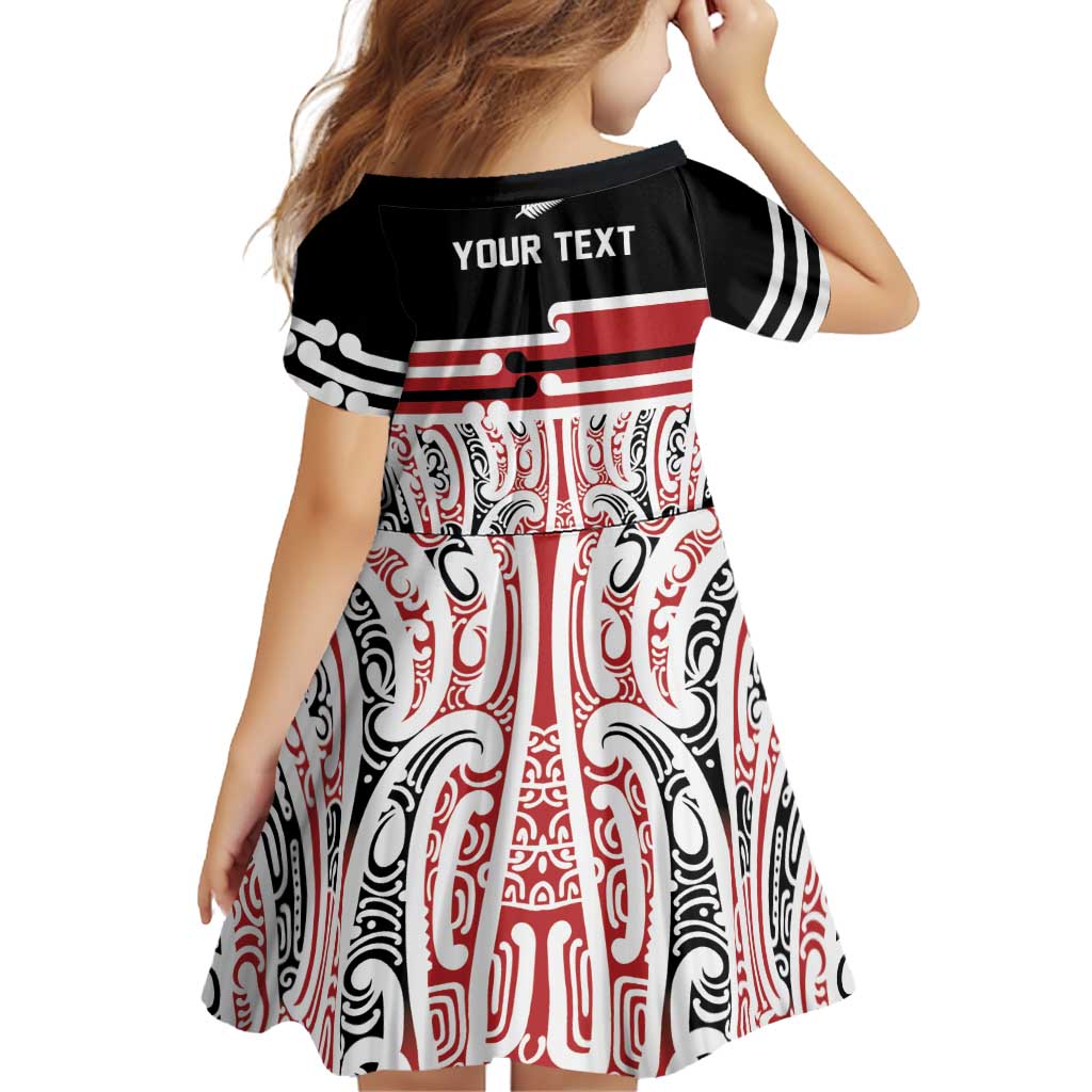 Personalised Toitu Te Tiriti Aotearoa 1840 Family Matching Tank Maxi Dress and Hawaiian Shirt Red Kowhaiwhai Puhoro - Polynesian Pride