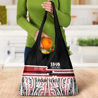Personalised Toitu Te Tiriti Aotearoa 1840 Grocery Bag Red Kowhaiwhai Puhoro LT9 - Polynesian Pride