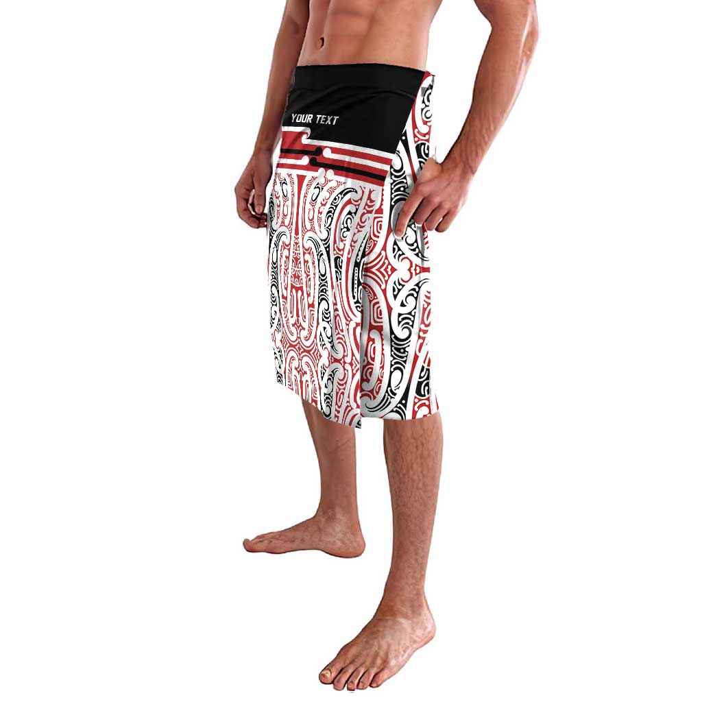 Personalised Toitu Te Tiriti Aotearoa 1840 Lavalava Red Kowhaiwhai Puhoro LT9 - Polynesian Pride