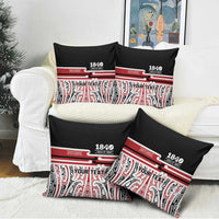 Personalised Toitu Te Tiriti Aotearoa 1840 Pillow Cover Red Kowhaiwhai Puhoro - Polynesian Pride