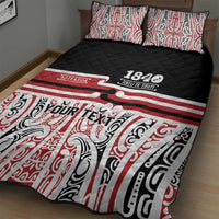 Personalised Toitu Te Tiriti Aotearoa 1840 Quilt Bed Set Red Kowhaiwhai Puhoro LT9 - Polynesian Pride