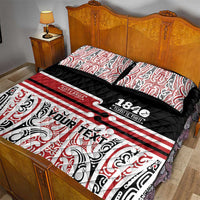 Personalised Toitu Te Tiriti Aotearoa 1840 Quilt Bed Set Red Kowhaiwhai Puhoro LT9 - Polynesian Pride