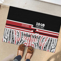 Personalised Toitu Te Tiriti Aotearoa 1840 Rubber Doormat Red Kowhaiwhai Puhoro LT9 - Polynesian Pride