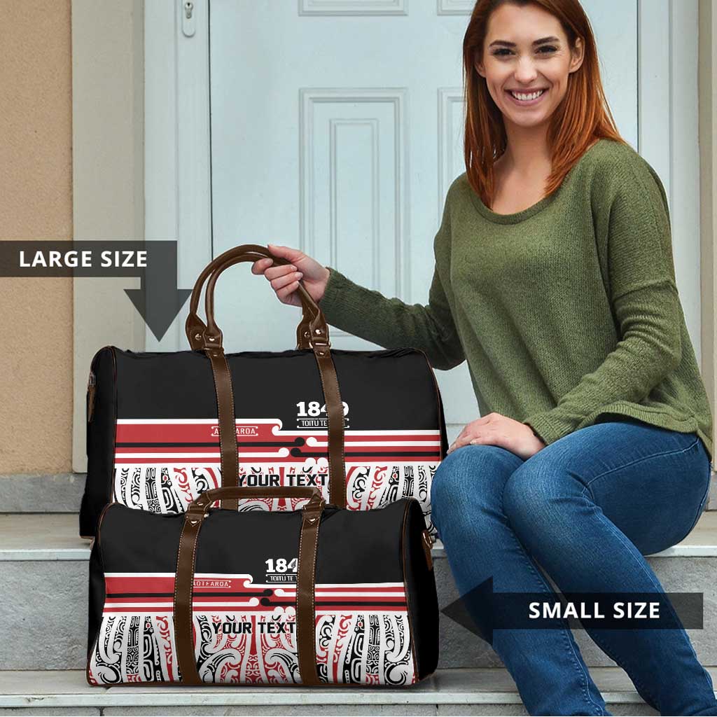 Personalised Toitu Te Tiriti Aotearoa 1840 Travel Bag Red Kowhaiwhai Puhoro - Polynesian Pride