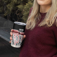 Personalised Toitu Te Tiriti Aotearoa 1840 Tumbler Cup Red Kowhaiwhai Puhoro - Polynesian Pride