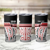 Personalised Toitu Te Tiriti Aotearoa 1840 Tumbler Cup Red Kowhaiwhai Puhoro - Polynesian Pride