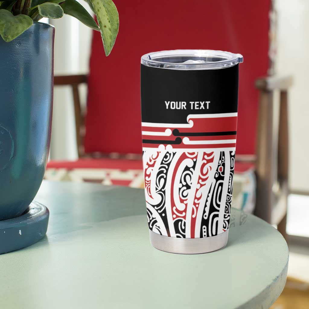 Personalised Toitu Te Tiriti Aotearoa 1840 Tumbler Cup Red Kowhaiwhai Puhoro - Polynesian Pride